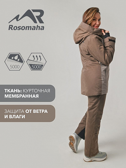  костюм утепленный женский "зима" (светло-коричневый/коричневый,с сумкой) 