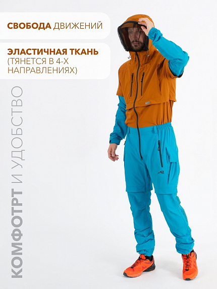  комбинезон противоэнцефалитный softshell "турист н" (коричневый/синий) 