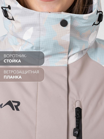  куртка утепленная женская "бирюса" (светлый камуфляж/бежевый 10 000) 