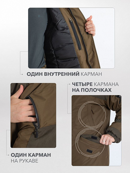  костюм зимний "горка" (комбинация хаки) 
