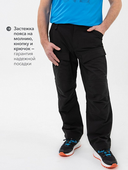 брюки летние треккинговые softshell "трек-н" (черный/черный) 