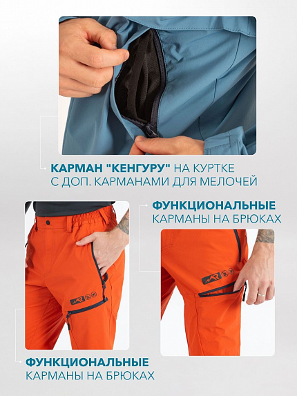  костюм антимоскитный softshell "азимут" (светло-синий/терракот) 