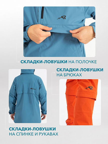  костюм антимоскитный softshell "азимут" (светло-синий/терракот) 