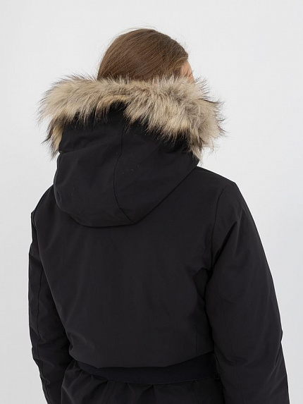  комбинезон утепленный женский с опушкой "елань" (черный) 
