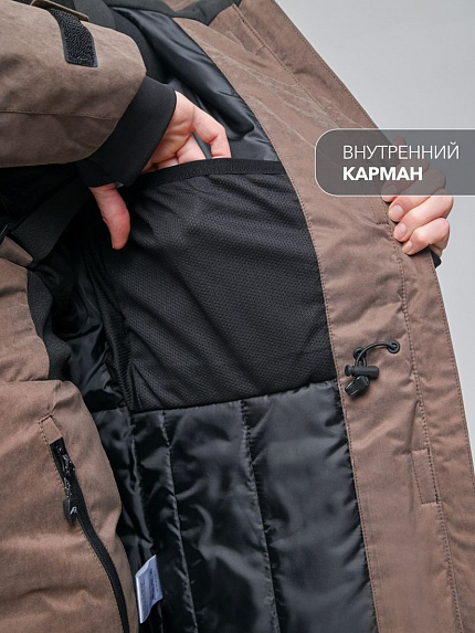  костюм утепленный женский "зима" (светло-коричневый/коричневый,с сумкой) 